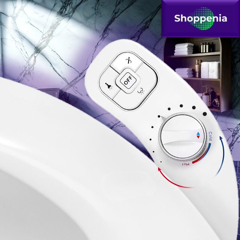 Smart Bidet: Full Toilet Bidet Set with Dual Nozzle, Adjustable Water Pressure and Self-Cleaning Functions