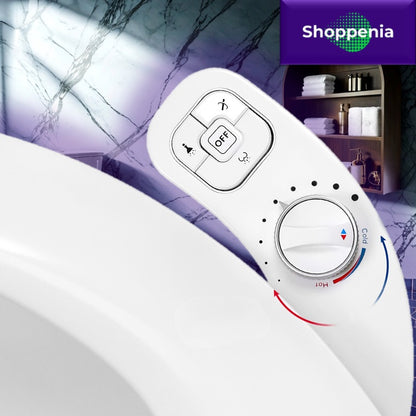 Smart Bidet: Full Toilet Bidet Set with Dual Nozzle, Adjustable Water Pressure and Self-Cleaning Functions