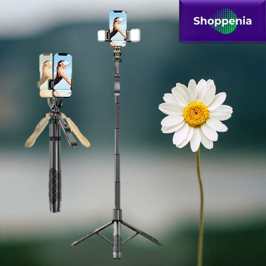 SnapGlow Tripod-X: The Ultimate Wireless Selfie Stick Tripod with LED Light for Smartphones